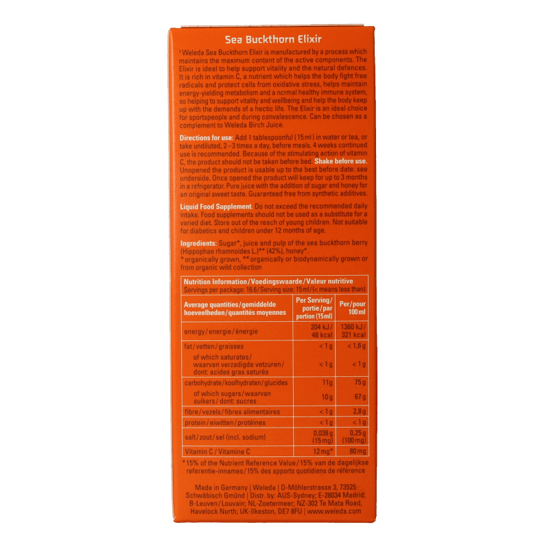 Weleda Duindoorn elixer bio 200 Milliliter - DrogistWereld