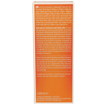 Weleda Duindoorn vitaliserende body olie 100 Milliliter - DrogistWereld