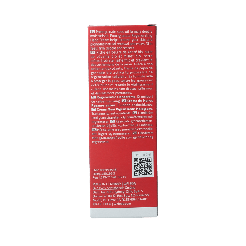 Weleda Granaatappel regenererende handcreme 50 Milliliter - DrogistWereld