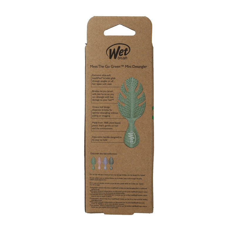 Wet Brush Go green detangler green mini 1 Stuks - DrogistWereld