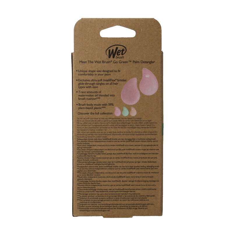 Wet Brush Go green palm detangler pink water 1 Stuks - DrogistWereld