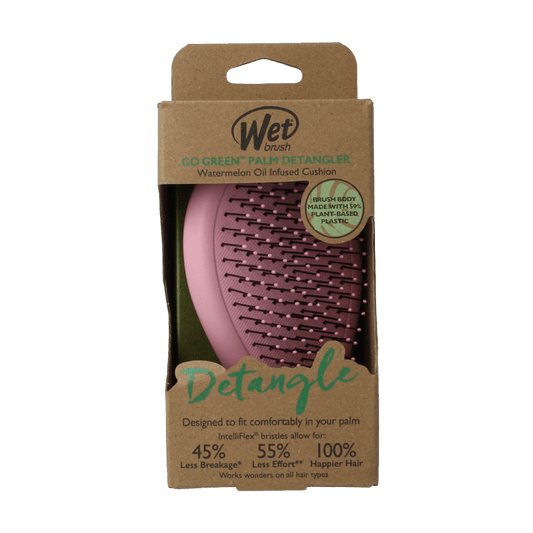 Wet Brush Go green palm detangler pink water 1 Stuks - DrogistWereld