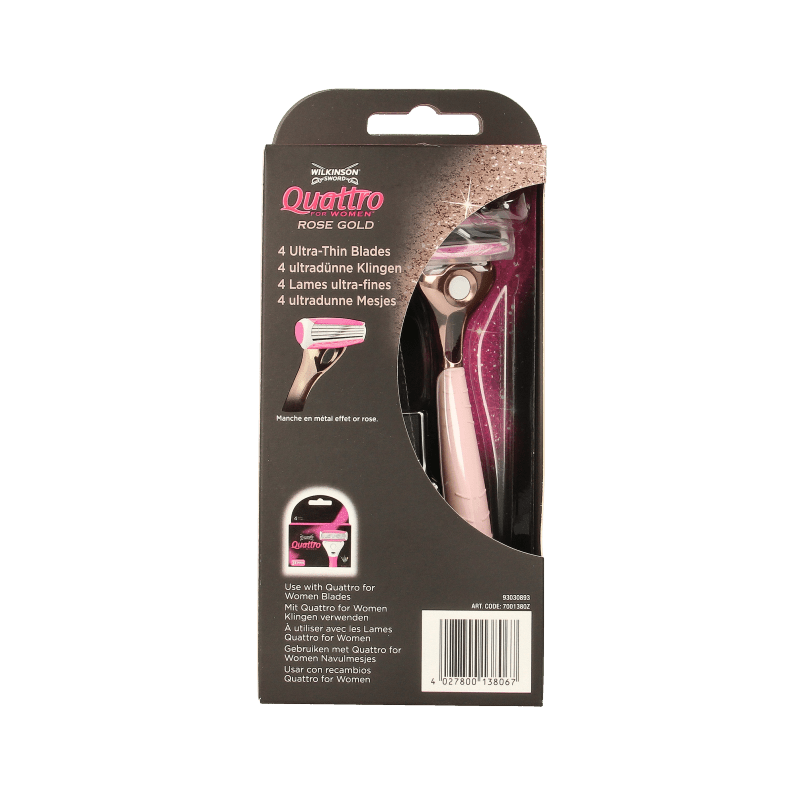 Wilkinson Quattro scheerapparaat women vintage rose gold 1 Stuks - DrogistWereld