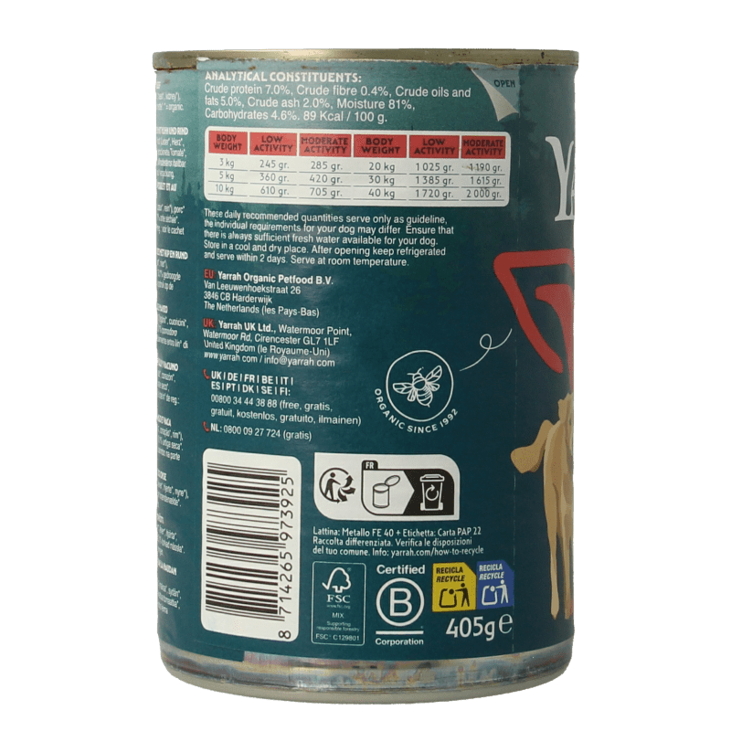 Yarrah Hond brok rund in saus bio 405 Gram - DrogistWereld