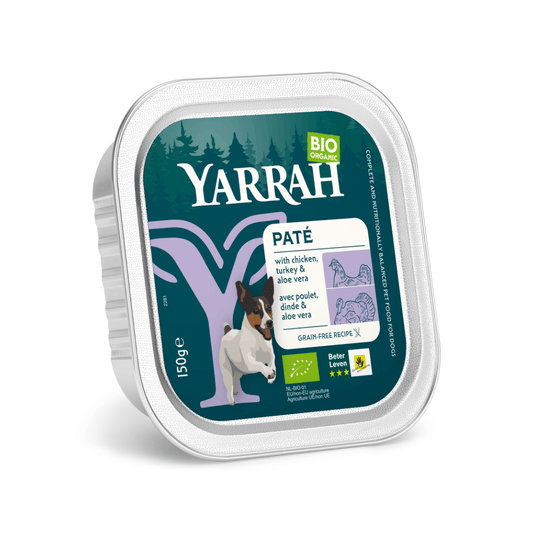 Yarrah Hondenvoer pate met kip en kalkoen bio 150 Gram - DrogistWereld
