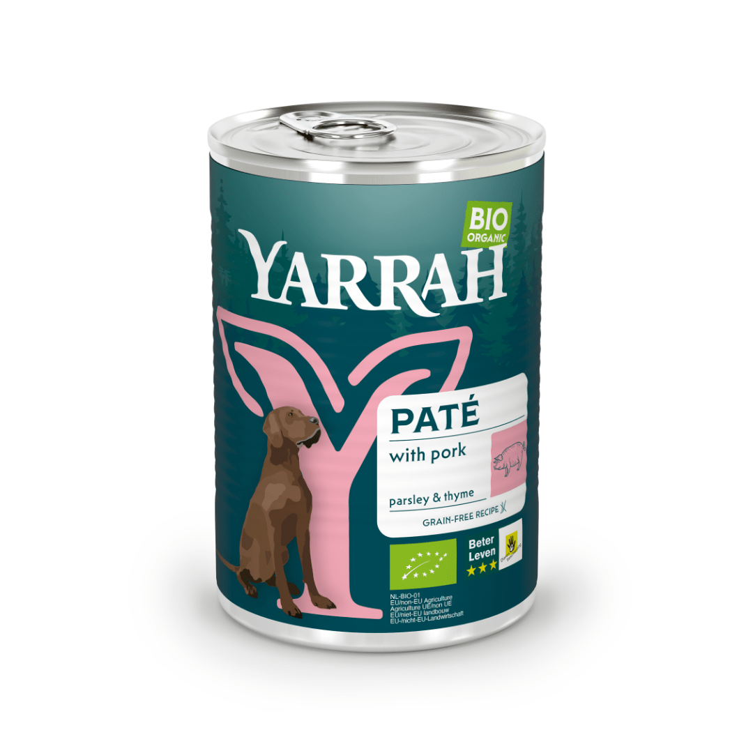 Yarrah Hondenvoer pate met varkensvlees bio 400 Gram - DrogistWereld