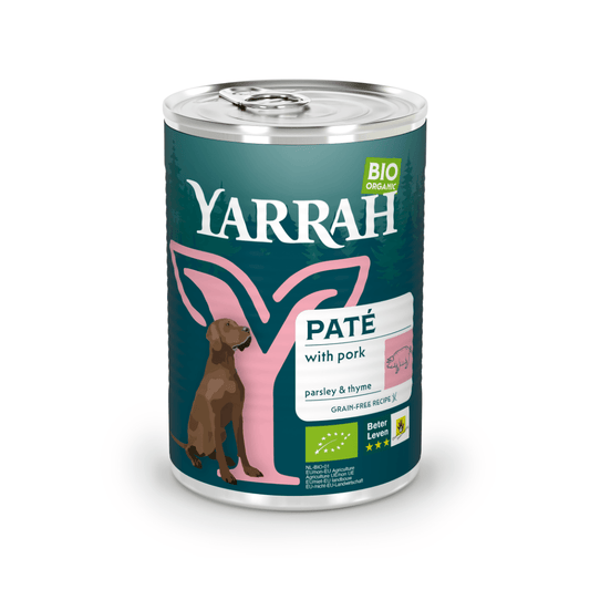 Yarrah Hondenvoer pate met varkensvlees bio 400 Gram - DrogistWereld