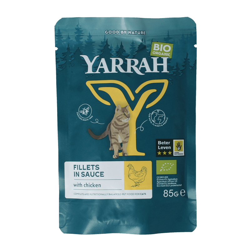 Yarrah Kat filet met kip in saus bio 85 Gram - DrogistWereld