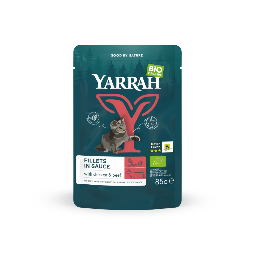 Yarrah Kat filets met rund in saus bio 85 Gram - DrogistWereld