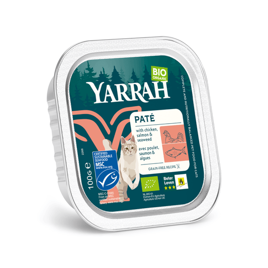 Yarrah Kattenvoer pate met zalm bio 100 Gram - DrogistWereld