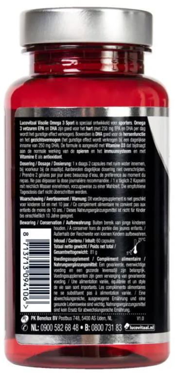 Lucovitaal Visolie Omega 3 Sport 60.00 Capsules