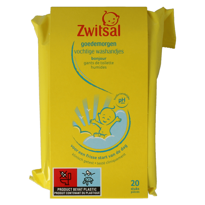Zwitsal Goedemorgen vochtige washandjes 20 Stuks - DrogistWereld