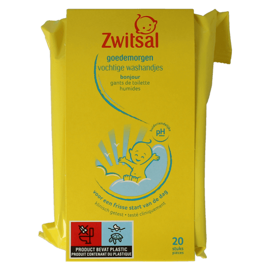Zwitsal Goedemorgen vochtige washandjes 20 Stuks - DrogistWereld