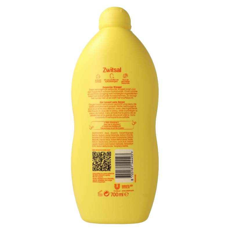 Zwitsal Wasgel zeepvrij 700 Milliliter - DrogistWereld